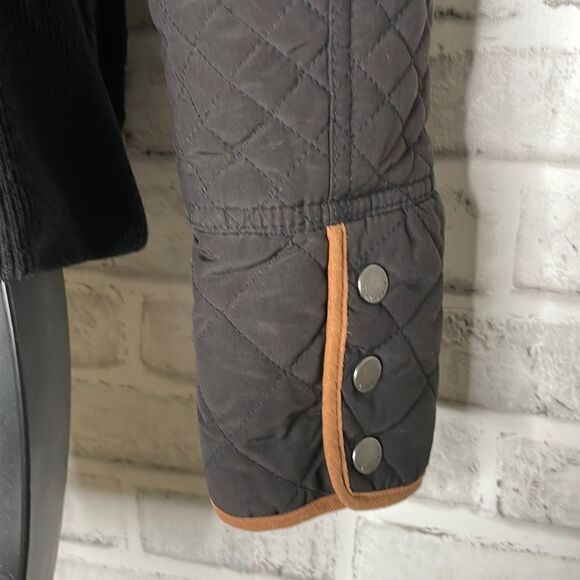 Zara Woman Lightweight Puffer Coat Jacket Black & Tan Size Small - Picture 6 of 9